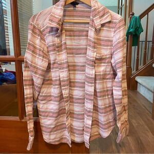 Aeropostale womens XL light flannel pink, white, brown stripe